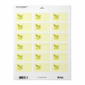 Étiquette Quatre Bananes Jaunes. (Feuille entière)