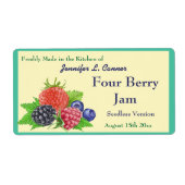 Étiquette Quatre confitures de Berry ou des réserves de pot (Devant)