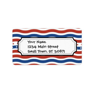 Étiquette Quatrième patriotique de drapeau de liberté de