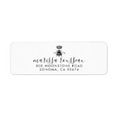 Étiquette Queen Bee Logo Crown Handwritten Script Name  (Devant)