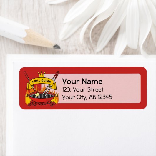 Étiquette Queen Grill (En situation)