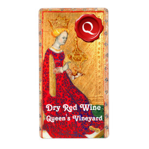 ÉTIQUETTE QUEEN'S VINEYARD RED WINE WAX SEAL/ ANTIQUE TAROTS