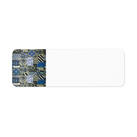 Étiquette QWL_BluePatchworkQuilt SCRAPBOOING TEXTILES BLEU (Devant)
