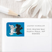 Étiquette Rabat Ombre Sur Bleu (En situation)