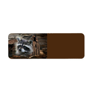 Étiquette Raccoon À L'Ancienne Grange