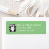 Étiquette Raccoon Baby shower vert (En situation)
