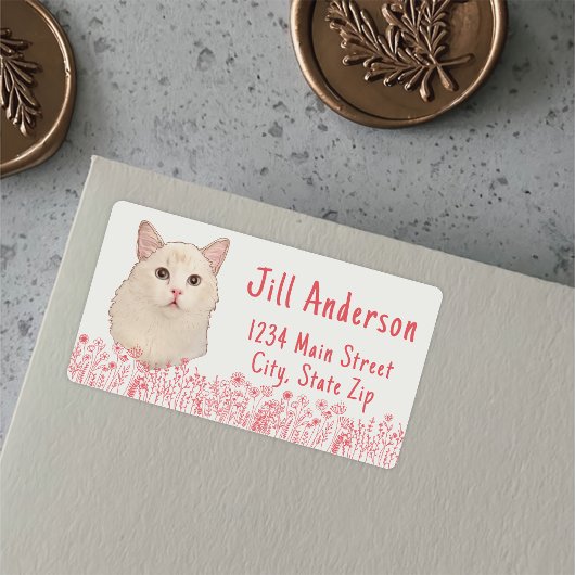 Étiquette Ragdoll Chat Personnalisé Dessin À Main