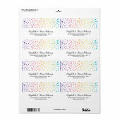 Étiquette Rainbow couleurs confetti gay lesbienne mariage (Feuille entière)
