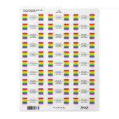 Étiquette RAINBOW fierté retour adresse étiquette, Gay pride (Feuille entière)