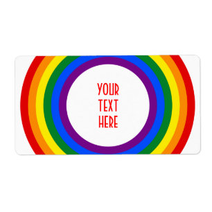 Étiquette RAINBOW FLAG BUTTON + your sign or text