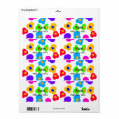Étiquette Rainbow flower pride amour ajouter nom texte lqbtq (Feuille entière)