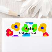 Étiquette Rainbow flower pride amour ajouter nom texte lqbtq (En situation)