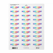 Étiquette Rainbow Happy Holidays (Feuille entière)