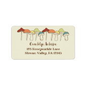 Étiquette Rainbow Mushrooms Toadstool Adresse de retour (Devant)