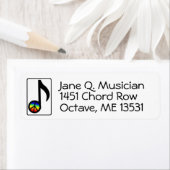 Étiquette Rainbow Peace Signet Musique Note Adresse de retou (En situation)