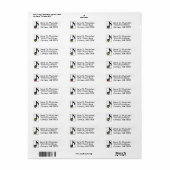 Étiquette Rainbow Peace Signet Musique Note Adresse de retou (Feuille entière)