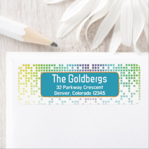 Étiquette Rainbow Pixel jeu vidéo Gamer Bar Mitzvah Adresse