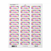 Étiquette Rainbow Pony Unicorn Birthday Return Address Label (Feuille entière)