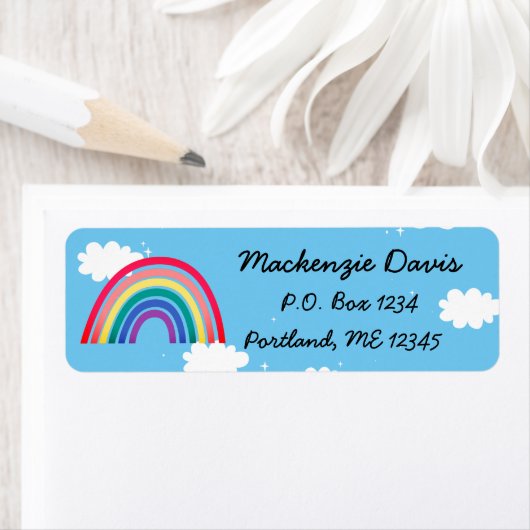 Étiquette Rainbow return address (En situation)