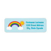 Étiquette Rainbow Sky Light Blue Return Adresse (Devant)