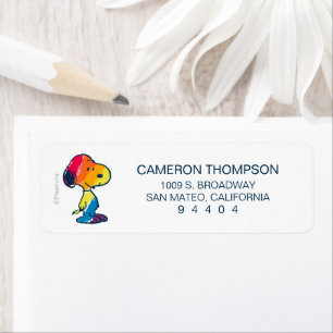 Étiquette Rainbow Snoopy