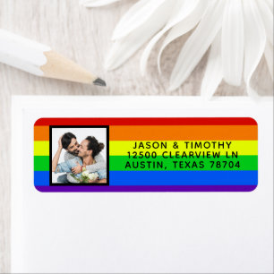 Étiquette Rainbow Stried Photo Mariage Gay pride LGBTQ
