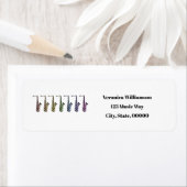 Étiquette Rainbow Tenor Saxophone Personalize Return Address (En situation)