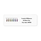 Étiquette Rainbow Tenor Saxophone Personalize Return Address (Devant)