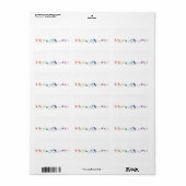 Étiquette Rainbow Theme Birds Fleurs Mariage Blank Adresse (Feuille entière)