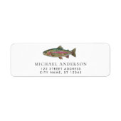 Étiquette Rainbow Trout - Fly Fisherm Return Address Label   (Devant)