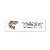 Étiquette Rainbow Trout - Fly Fisherm Return Address Label   (Devant)