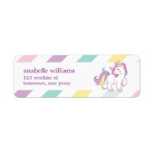 Étiquette Rainbow Unicorn Girls Birthday Party (Devant)