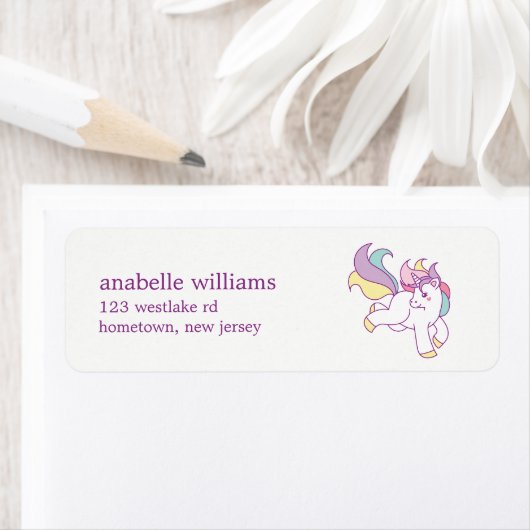 Étiquette Rainbow Unicorn Girls Birthday Party (En situation)