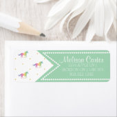 Étiquette Rainbow Unicorns & Gold Stars Motif (En situation)