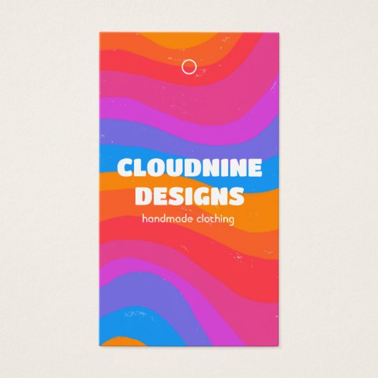 Etiquette Rainbow Wave CUSTOM Taille des vêtements (Devant)