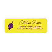 Étiquette Raisins violets sur le jaune (Devant)