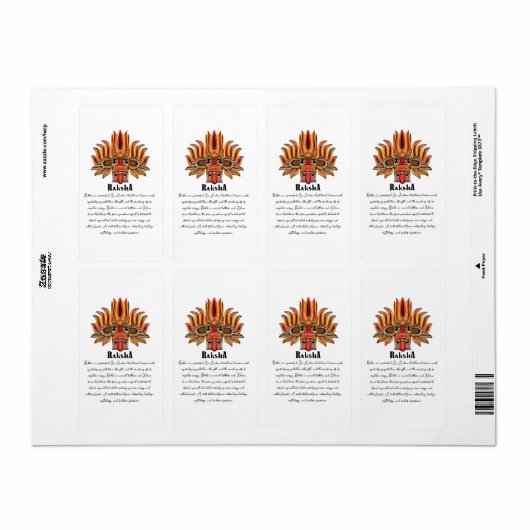 Étiquette Raksha Mask (Feuille entière)