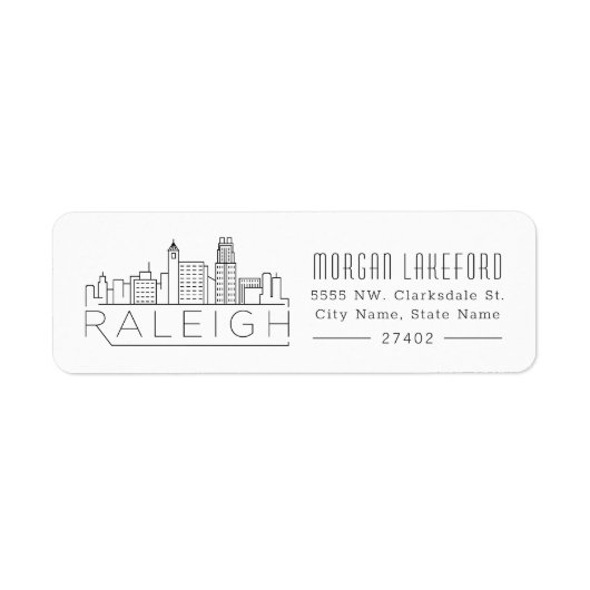 Étiquette Raleigh Stylisé Skyline | (Devant)