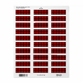 Étiquette Ramsay tartan rouge noir plaid (Feuille entière)