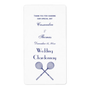 Étiquette Raquettes de squash croisées bleues