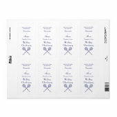 Étiquette Raquettes de squash croisées bleues (Feuille entière)