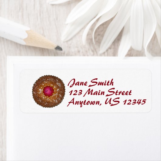 Étiquette Raspberry Linzer Torte Noël Cookie Holiday (En situation)