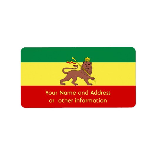 Étiquette Rasta Reggae Lion de Juda (Devant)