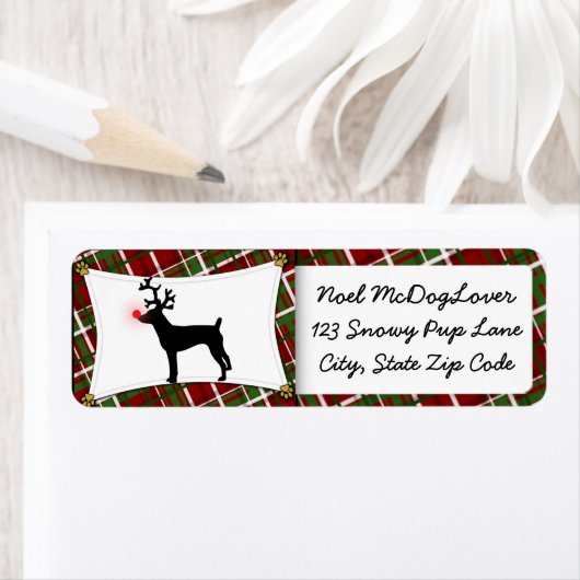 Étiquette Rat Terrier Reindeer Noël (En situation)