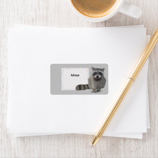 Étiquette Raton laveur (En situation)