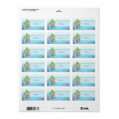 Étiquette Raton laveur sous un arbre (Feuille entière)