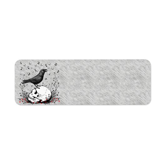 Étiquette Raven chante la chanson de la mort sur le crâne Il (Devant)