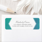 Étiquette Ravissement | Turquoise Aquarelle verte Adresse de (En situation)