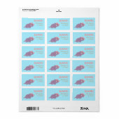 Étiquette Rawr, Tricératops mignonnes pourpres dinosaure Pou (Feuille entière)