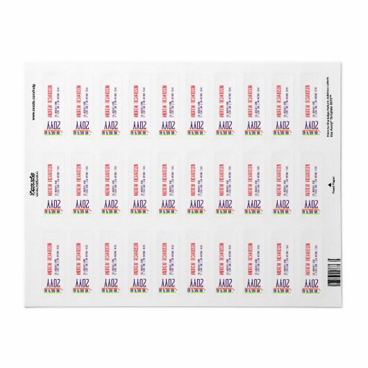 Étiquette Rayure arc-en-ciel moderne (Feuille entière)